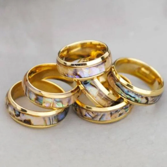 Abalone Shell Stainless Steel Ring Tree of Color Rings