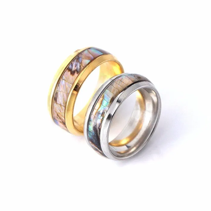 Abalone Shell Stainless Steel Ring Tree of Color Rings