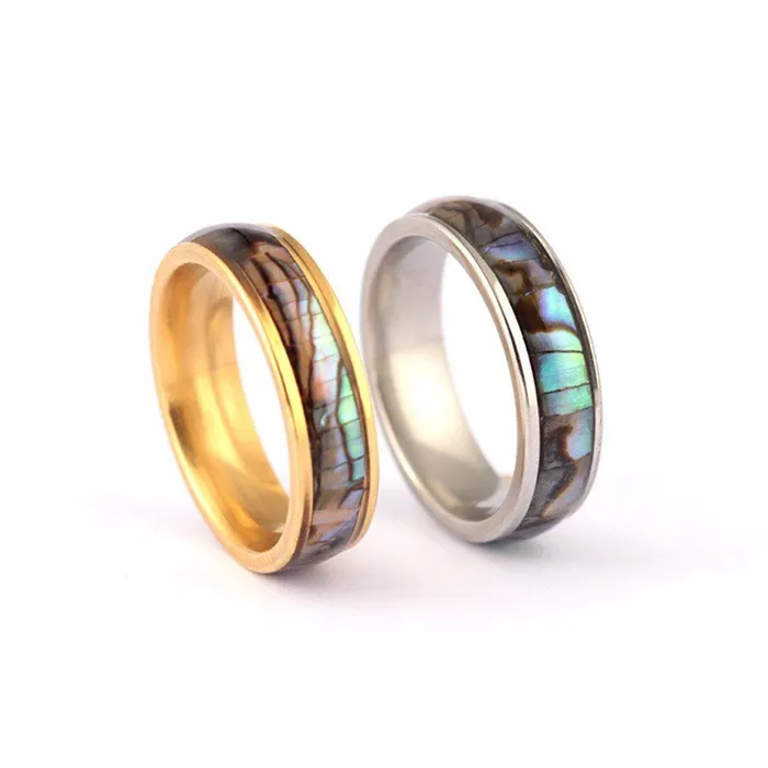 Abalone Shell Stainless Steel Ring Tree of Color Rings