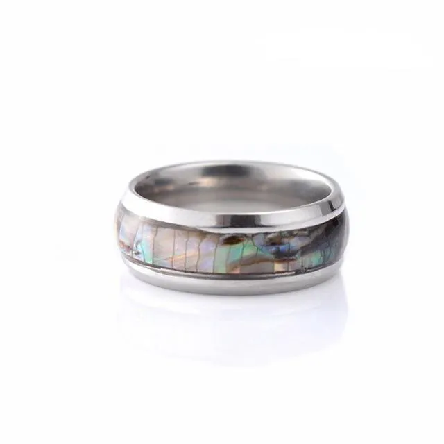 Abalone Shell Stainless Steel Ring Tree of Color Rings