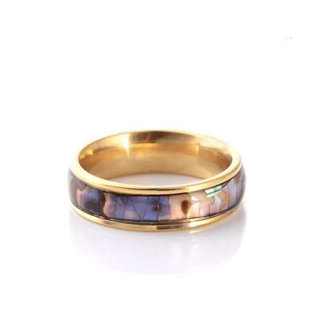 Abalone Shell Stainless Steel Ring Tree of Color Rings