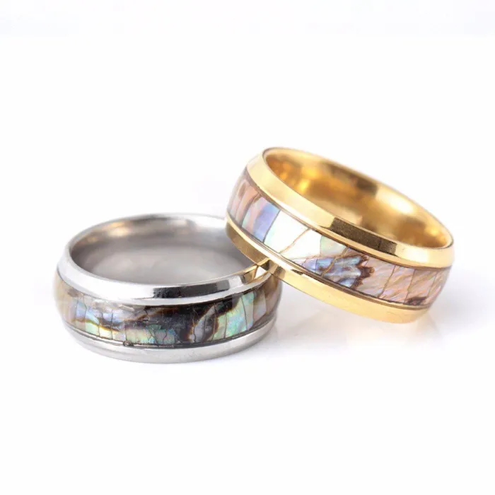 Abalone Shell Stainless Steel Ring Tree of Color Rings
