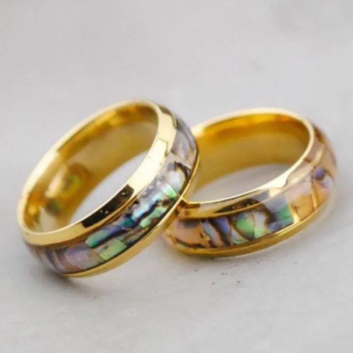 Abalone Shell Stainless Steel Ring Tree of Color Rings