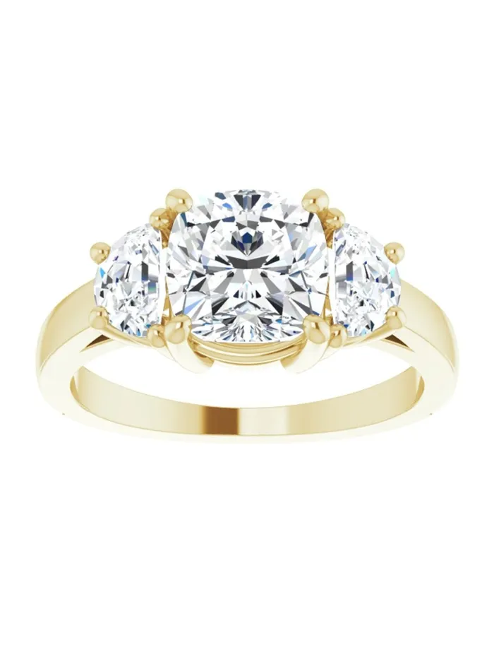 acredo USA Three stone HalfMoon Diamond Engagement Ring 1 ct tw Rings