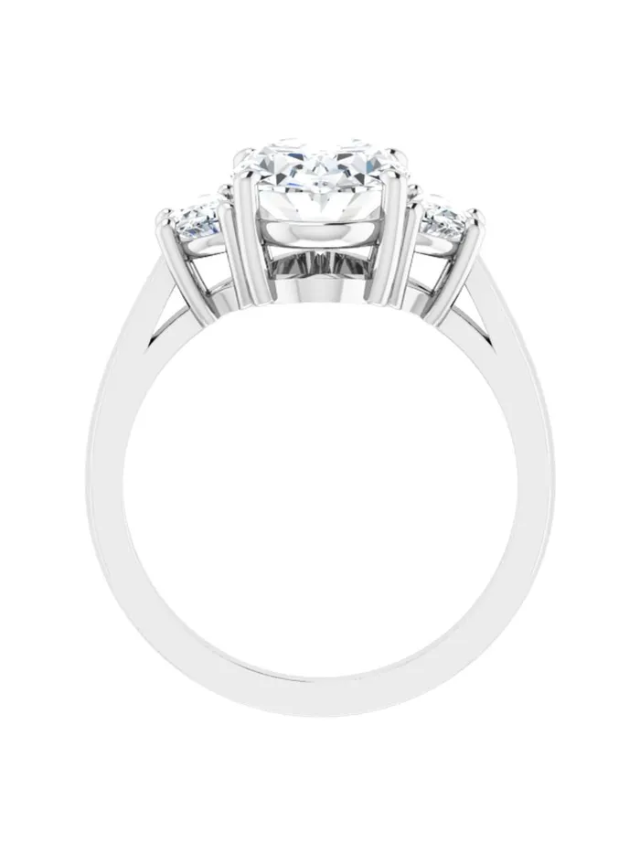 acredo USA Three stone HalfMoon Diamond Engagement Ring 1 ct tw Rings