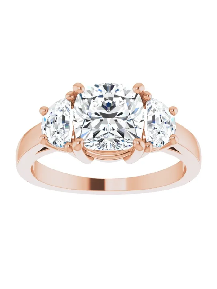 acredo USA Three stone HalfMoon Diamond Engagement Ring 1 ct tw Rings