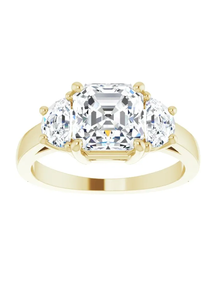 acredo USA Three stone HalfMoon Diamond Engagement Ring 1 ct tw Rings