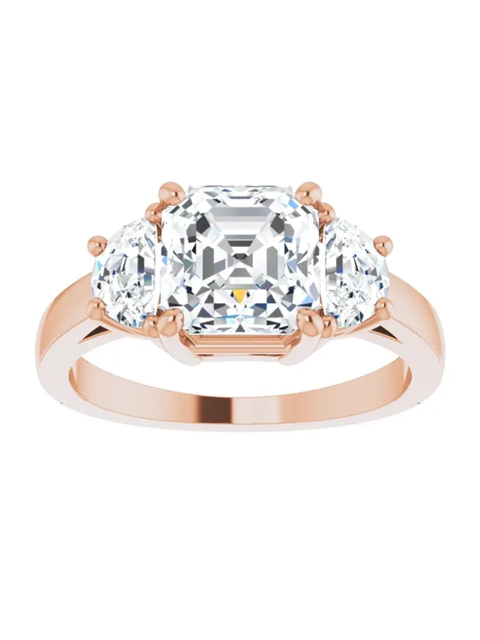 acredo USA Three stone HalfMoon Diamond Engagement Ring 1 ct tw Rings