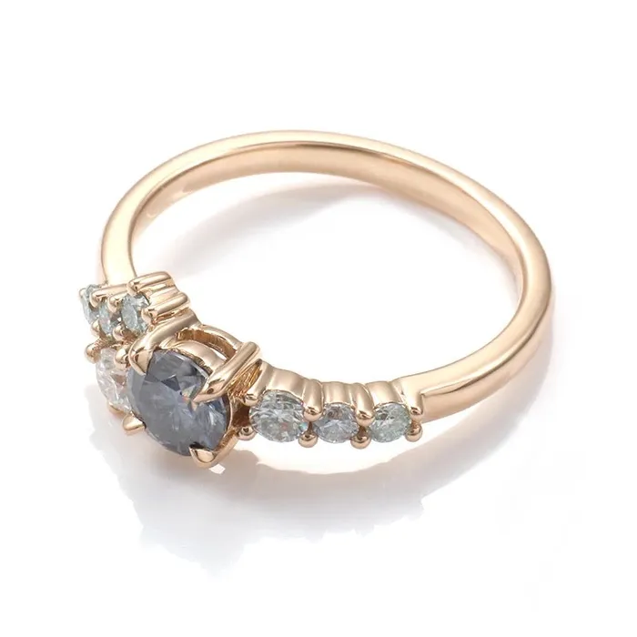 AlbrechtJewellery Frida Montana Sapphire Cluster Ring 14K Solid Rose Gold Handcrafted Rings AlbrechtJewellery Frida Montana Sapphire Cluster Ring 14K Solid Rose Gold Handcrafted Rings