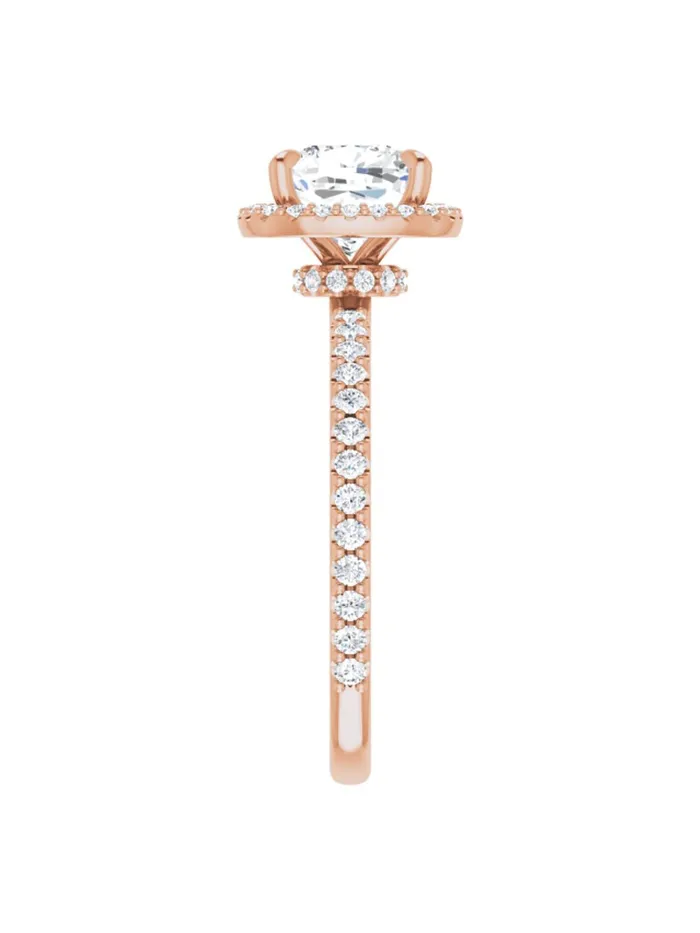 Rings acredo USA Diamond Halo Hidden Halo and Diamond Band Engagement Ring 38 ct tw