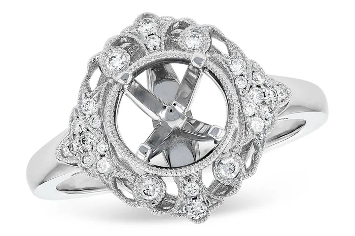 Rings Allison Kaufman 14k White Gold and Diamond Ring Mounting