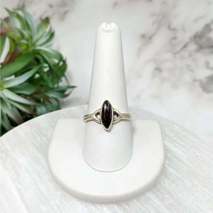 Rings Bliss Crystals Moldavite Sz 105 Polished Marquis Ring LV5112